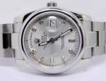 Rolex Day-Date Polished Stainless Steel Silver Dial Mens Replica Watch